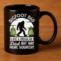 Bigfoot Dad Funny Sasquatch Bigfoot Fathers Day 11oz C Handle Ceramic Mug