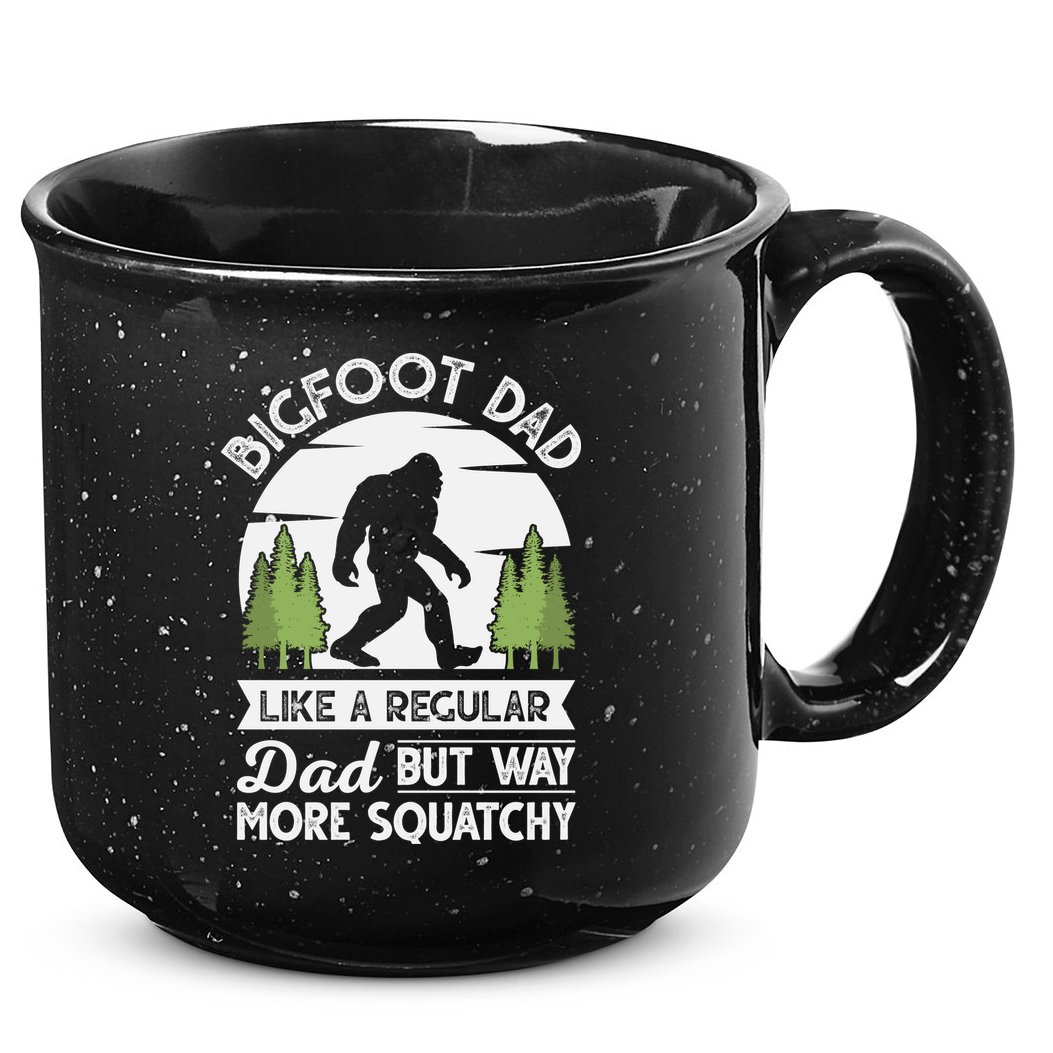 Bigfoot Dad Funny Sasquatch Bigfoot Fathers Day 15oz Campfire Ceramic Mug