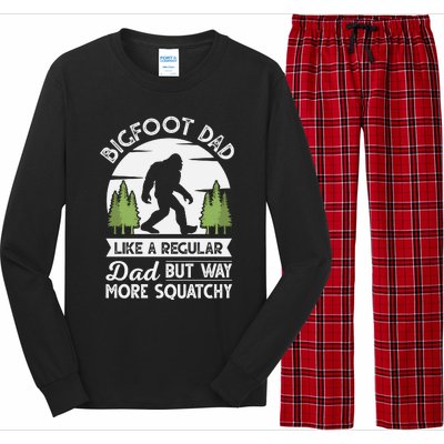 Bigfoot Dad Funny Sasquatch Bigfoot Fathers Day Long Sleeve Pajama Set