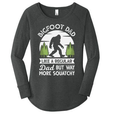 Bigfoot Dad Funny Sasquatch Bigfoot Fathers Day Women's Perfect Tri Tunic Long Sleeve Shirt