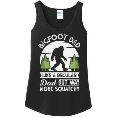 Bigfoot Dad Funny Sasquatch Bigfoot Fathers Day Ladies Essential Tank