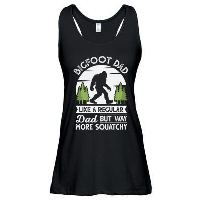 Bigfoot Dad Funny Sasquatch Bigfoot Fathers Day Ladies Essential Flowy Tank