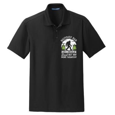 Bigfoot Dad Funny Sasquatch Bigfoot Fathers Day Dry Zone Grid Polo