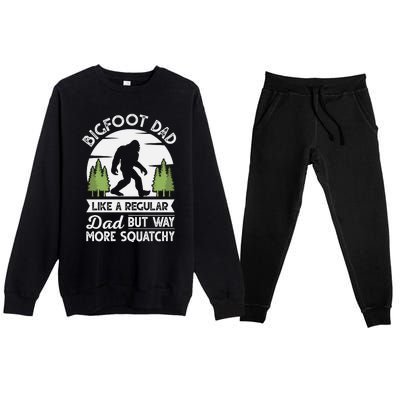 Bigfoot Dad Funny Sasquatch Bigfoot Fathers Day Premium Crewneck Sweatsuit Set