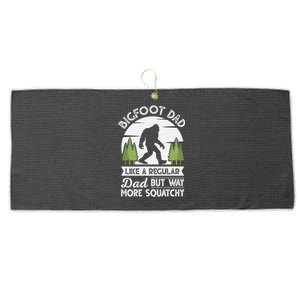 Bigfoot Dad Funny Sasquatch Bigfoot Fathers Day Large Microfiber Waffle Golf Towel