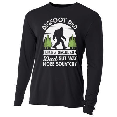 Bigfoot Dad Funny Sasquatch Bigfoot Fathers Day Cooling Performance Long Sleeve Crew