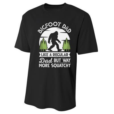 Bigfoot Dad Funny Sasquatch Bigfoot Fathers Day Performance Sprint T-Shirt