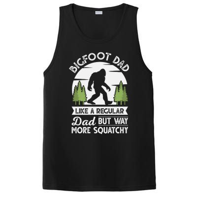 Bigfoot Dad Funny Sasquatch Bigfoot Fathers Day PosiCharge Competitor Tank