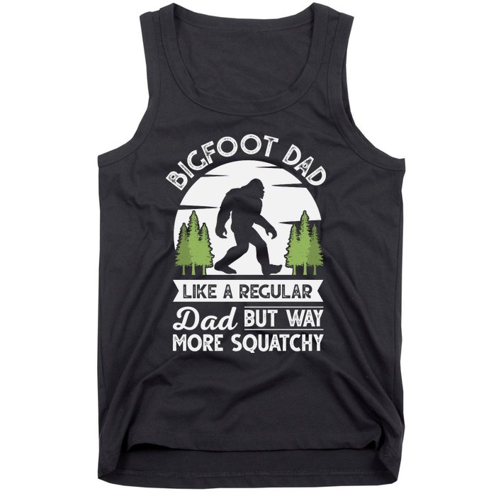 Bigfoot Dad Funny Sasquatch Bigfoot Fathers Day Tank Top