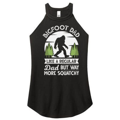 Bigfoot Dad Funny Sasquatch Bigfoot Fathers Day Women's Perfect Tri Rocker Tank