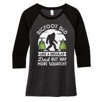 Bigfoot Dad Funny Sasquatch Bigfoot Fathers Day Women's Tri-Blend 3/4-Sleeve Raglan Shirt