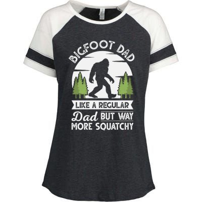 Bigfoot Dad Funny Sasquatch Bigfoot Fathers Day Enza Ladies Jersey Colorblock Tee