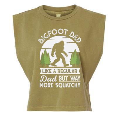 Bigfoot Dad Funny Sasquatch Bigfoot Fathers Day Garment-Dyed Women's Muscle Tee