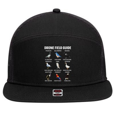 Birds Drone Field Guide They Aren’T Real 7 Panel Mesh Trucker Snapback Hat
