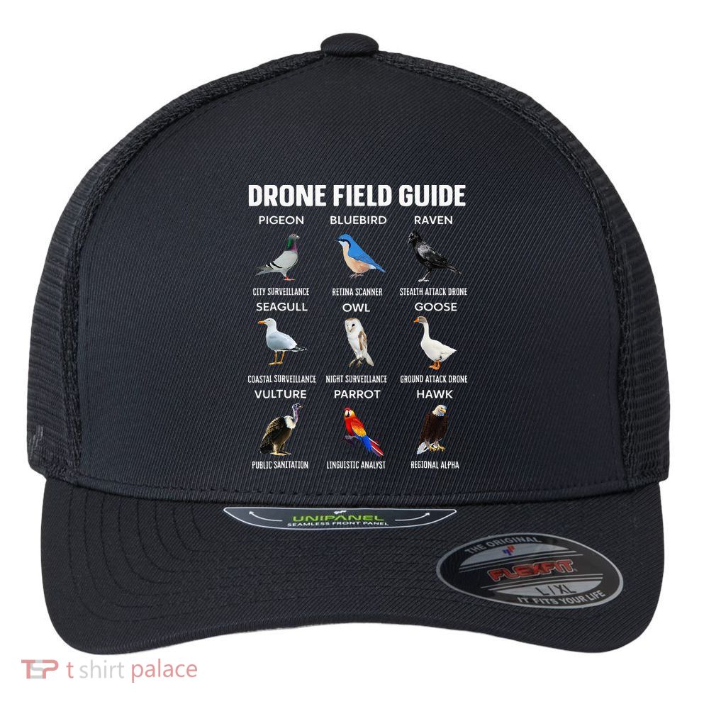 Birds Drone Field Guide They Aren’T Real Flexfit Unipanel Trucker Cap