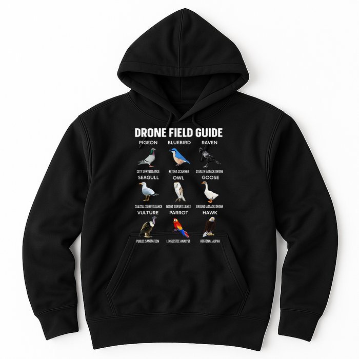 Birds Drone Field Guide They Aren’T Real Hoodie