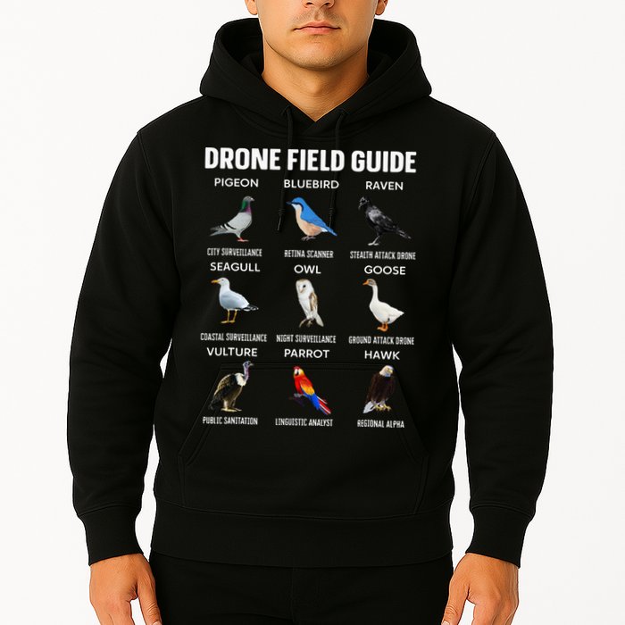 Birds Drone Field Guide They Aren’T Real Hoodie