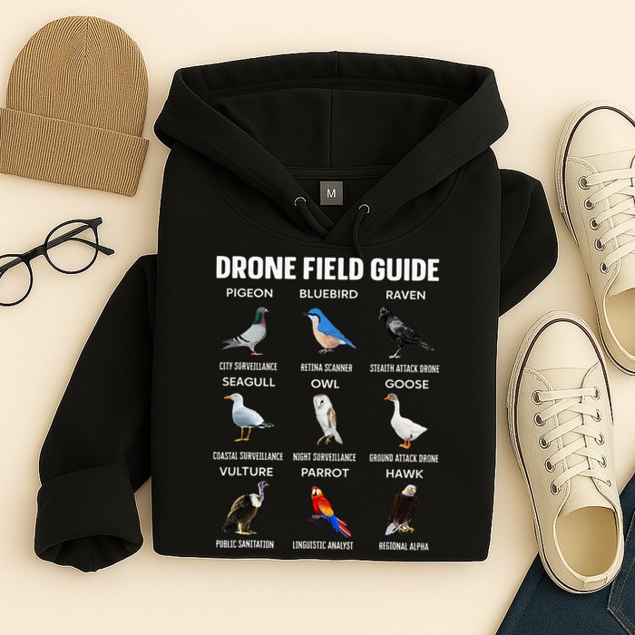 Birds Drone Field Guide They Aren’T Real Hoodie