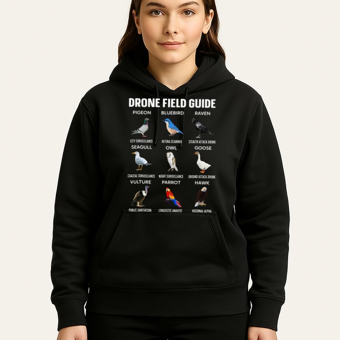 Birds Drone Field Guide They Aren’T Real Hoodie
