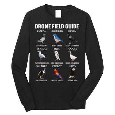 Birds Drone Field Guide They Aren’T Real Long Sleeve Shirt