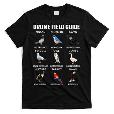 Birds Drone Field Guide They Aren’T Real T-Shirt