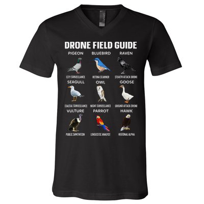 Birds Drone Field Guide They Aren’T Real V-Neck T-Shirt