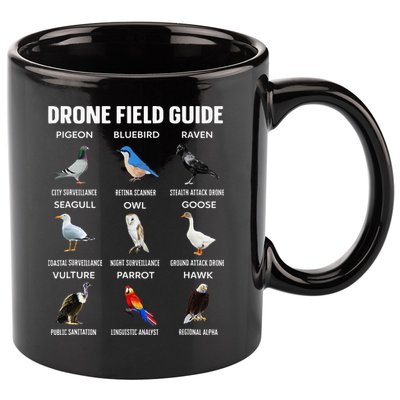 Birds Drone Field Guide They Aren’T Real 11oz C Handle Ceramic Mug