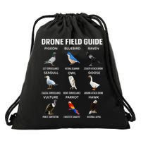 Birds Drone Field Guide They Aren’T Real Drawstring Bag