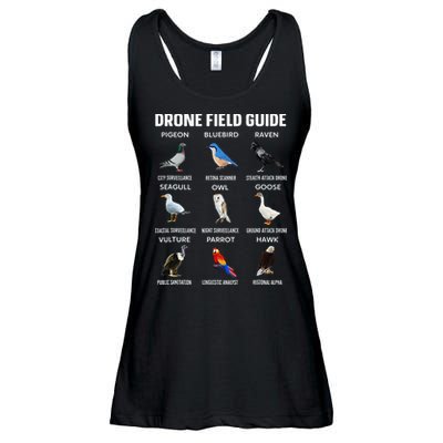 Birds Drone Field Guide They Aren’T Real Ladies Essential Flowy Tank