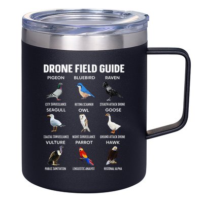 Birds Drone Field Guide They Aren’T Real 12oz Stainless Steel Coffee Mug