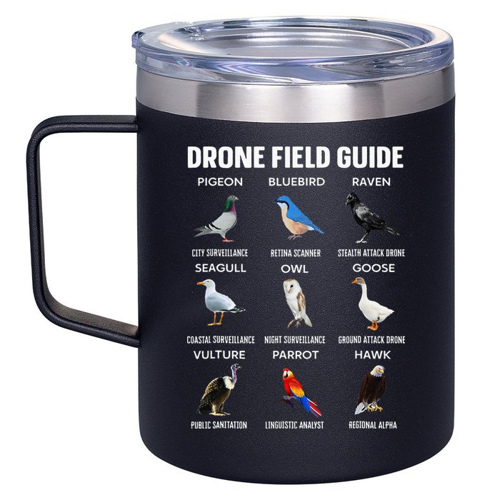 Birds Drone Field Guide They Aren’T Real 12oz Stainless Steel Coffee Mug