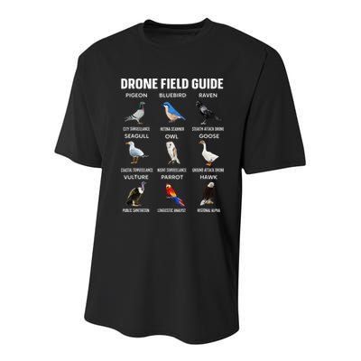 Birds Drone Field Guide They Aren’T Real Youth Performance Sprint T-Shirt