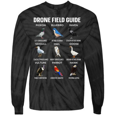 Birds Drone Field Guide They Aren’T Real Tie-Dye Long Sleeve Shirt