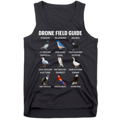 Birds Drone Field Guide They Aren’T Real Tank Top