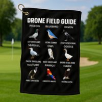 Birds Drone Field Guide They Aren’T Real Golf Towel