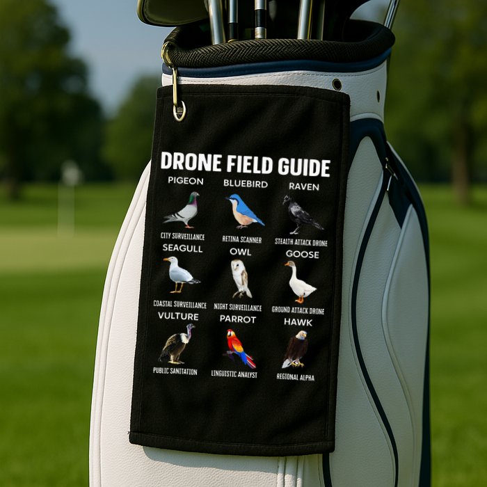 Birds Drone Field Guide They Aren’T Real Golf Towel