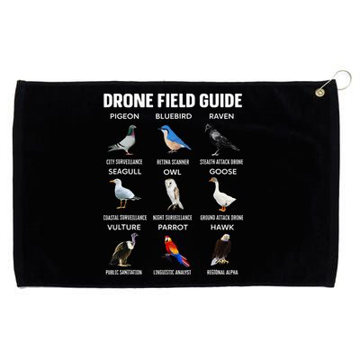 Birds Drone Field Guide They Aren’T Real Grommeted Golf Towel