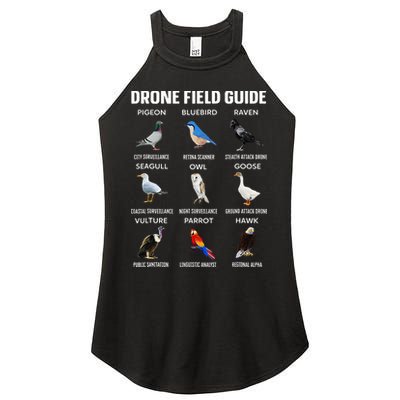Birds Drone Field Guide They Aren’T Real Women's Perfect Tri Rocker Tank