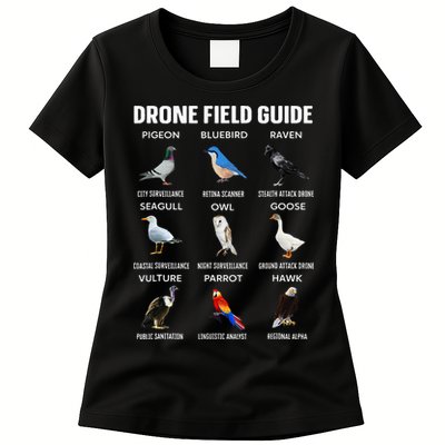 Birds Drone Field Guide They Aren’T Real Womens T-Shirt