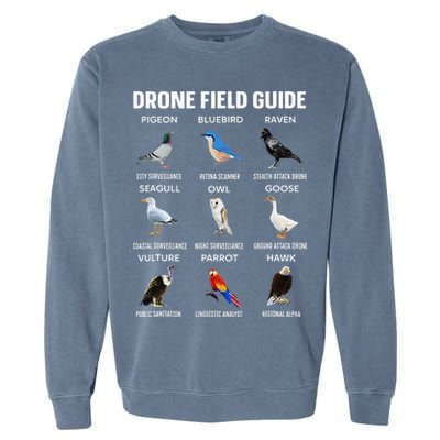 Birds Drone Field Guide They Aren’T Real Garment-Dyed Sweatshirt