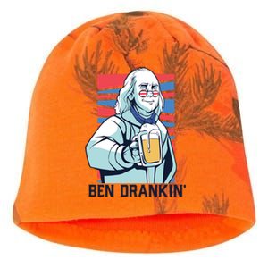 Ben Drankin Funny Ing Benjamin Franklin Meme July 4th Cool Gift Kati - Camo Knit Beanie