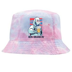 Ben Drankin Funny Ing Benjamin Franklin Meme July 4th Cool Gift Tie-Dyed Bucket Hat