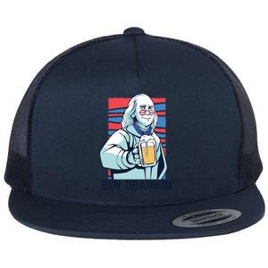 Ben Drankin Funny Ing Benjamin Franklin Meme July 4th Cool Gift Flat Bill Trucker Hat