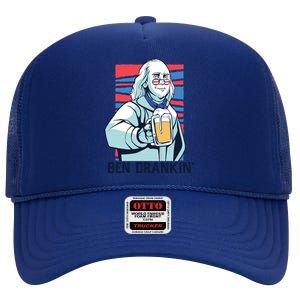 Ben Drankin Funny Ing Benjamin Franklin Meme July 4th Cool Gift High Crown Mesh Back Trucker Hat