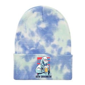 Ben Drankin Funny Ing Benjamin Franklin Meme July 4th Cool Gift Tie Dye 12in Knit Beanie