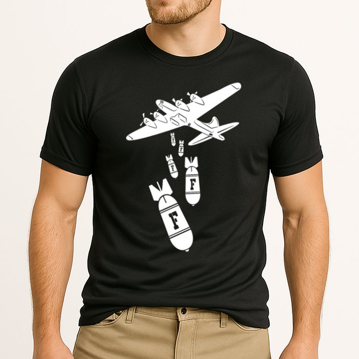 Bomber Dropping F Bombs Funny retro boy Cooling Performance Crew T-Shirt