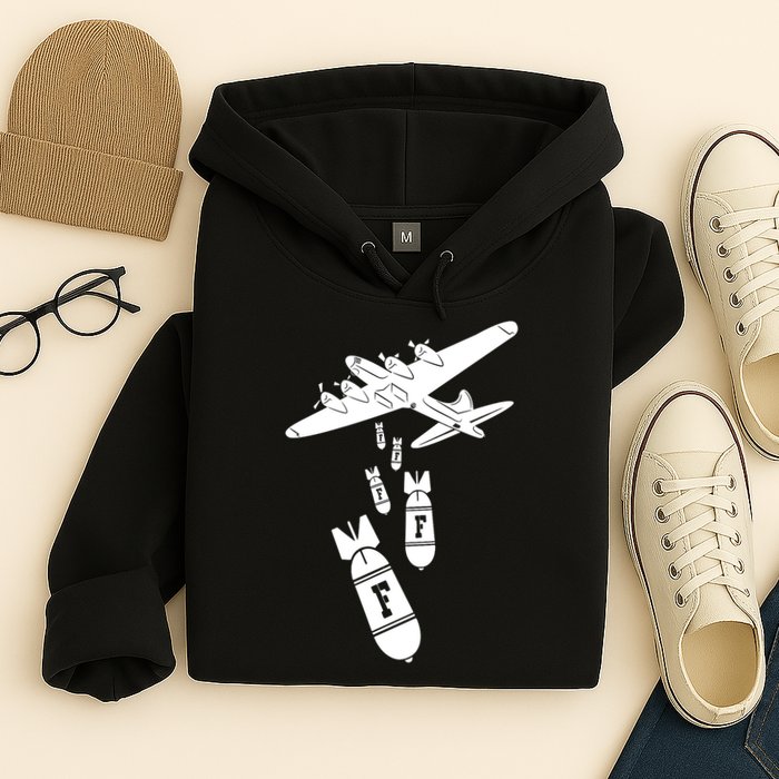 Bomber Dropping F Bombs Funny retro boy Hoodie