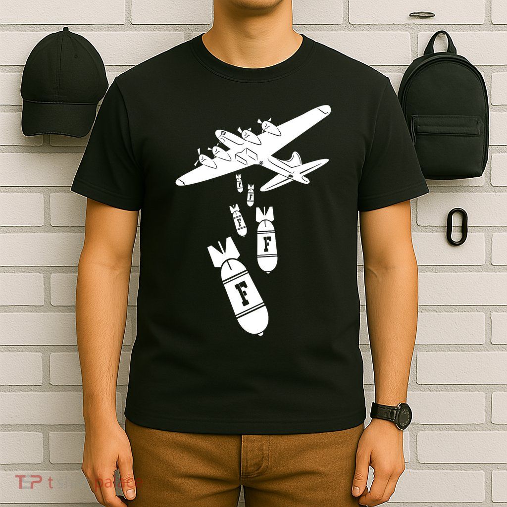Bomber Dropping F Bombs Funny retro boy T-Shirt