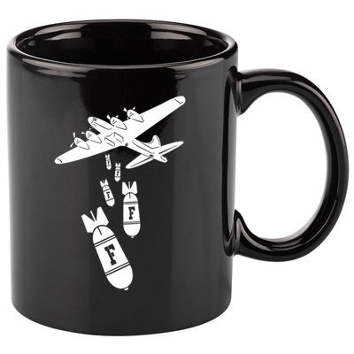 Bomber Dropping F Bombs Funny retro boy 11oz C Handle Ceramic Mug