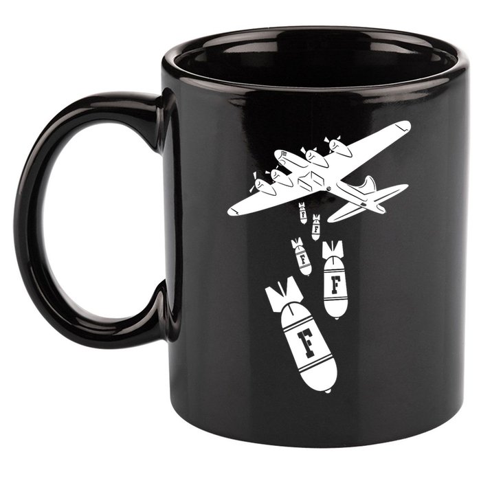 Bomber Dropping F Bombs Funny retro boy 11oz C Handle Ceramic Mug